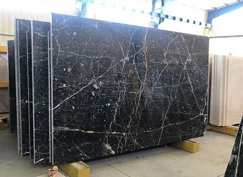 تصویر 4 از خرید و قیمت سنگ اسلب مشکی رگه سفید + فروش صادراتی